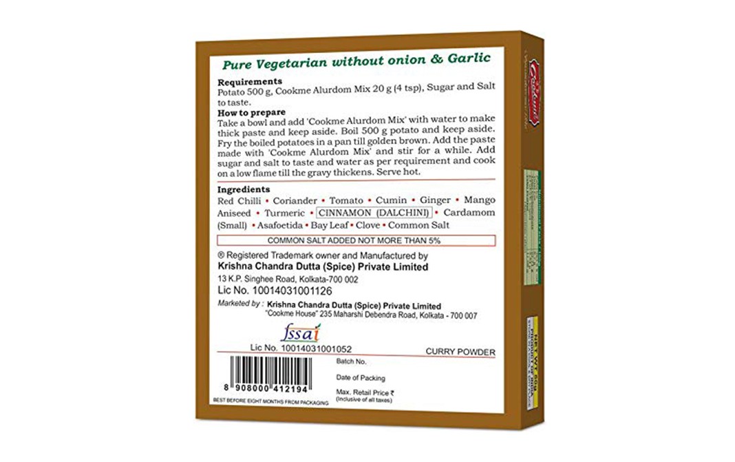 Cookme Alurdom    Pack  50 grams